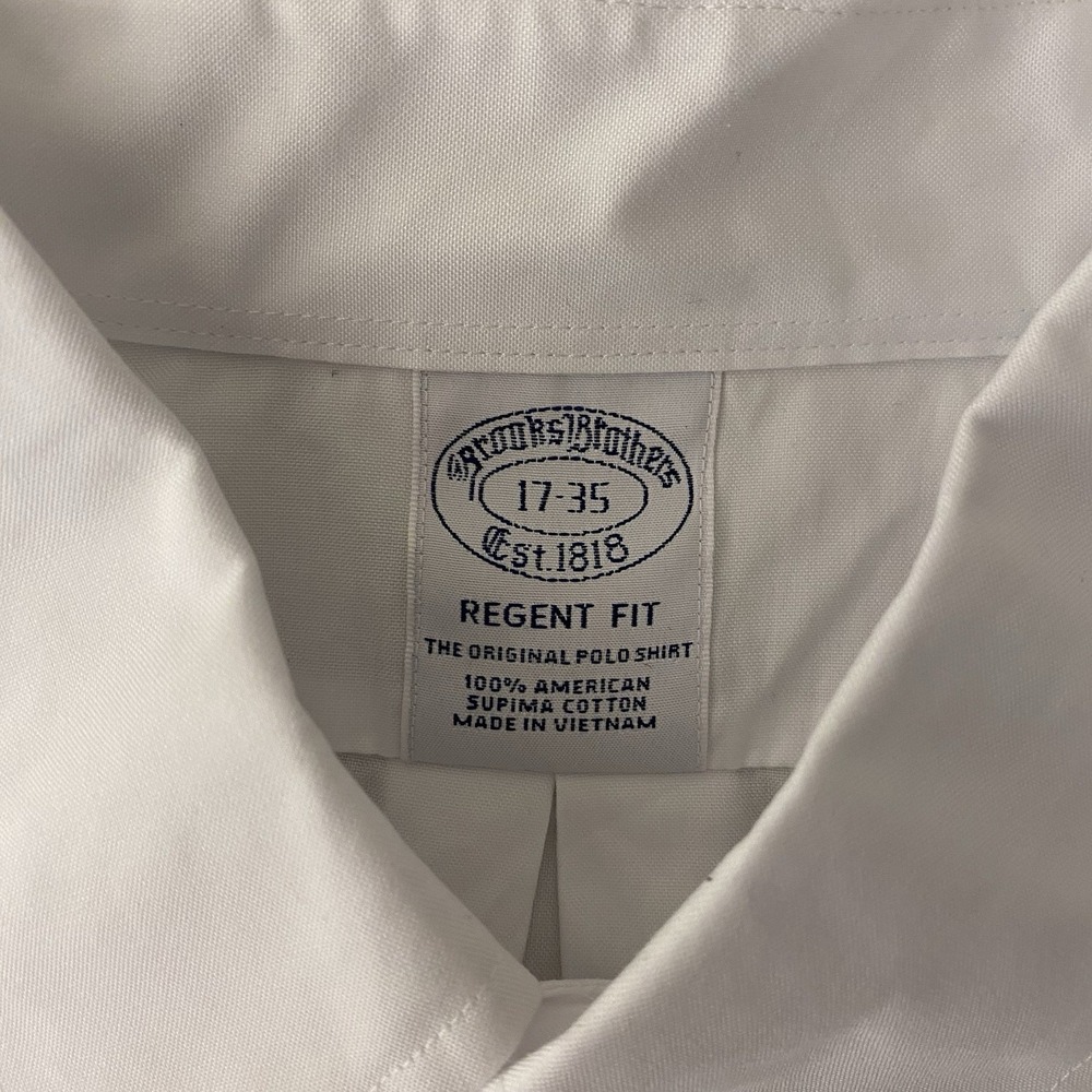 Brooks Brothers Regent Dress Shirt 17-34 Non-Iron Supima Cotton White - Picture 4 of 7